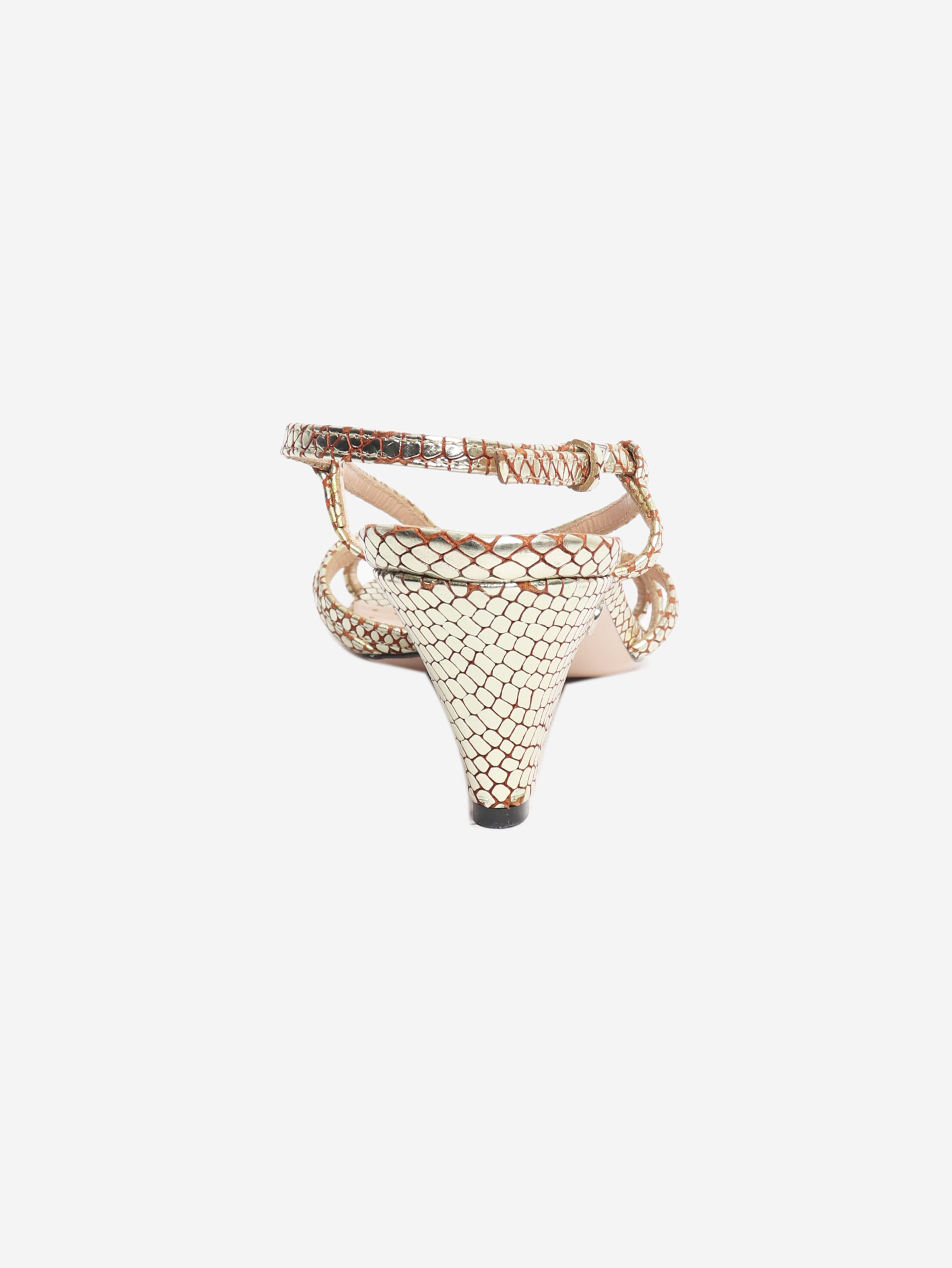 Gold snake printed heels - size EU 37.5 (UK 4.5)