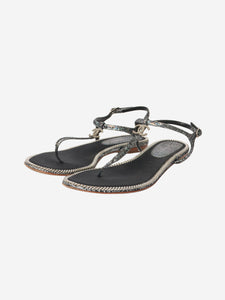 Chanel Black and navy thong sandals - size EU 38.5 (UK 5.5)
