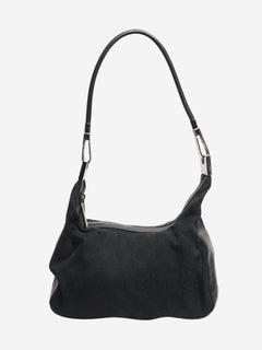 Black mini canvas shoulder bag