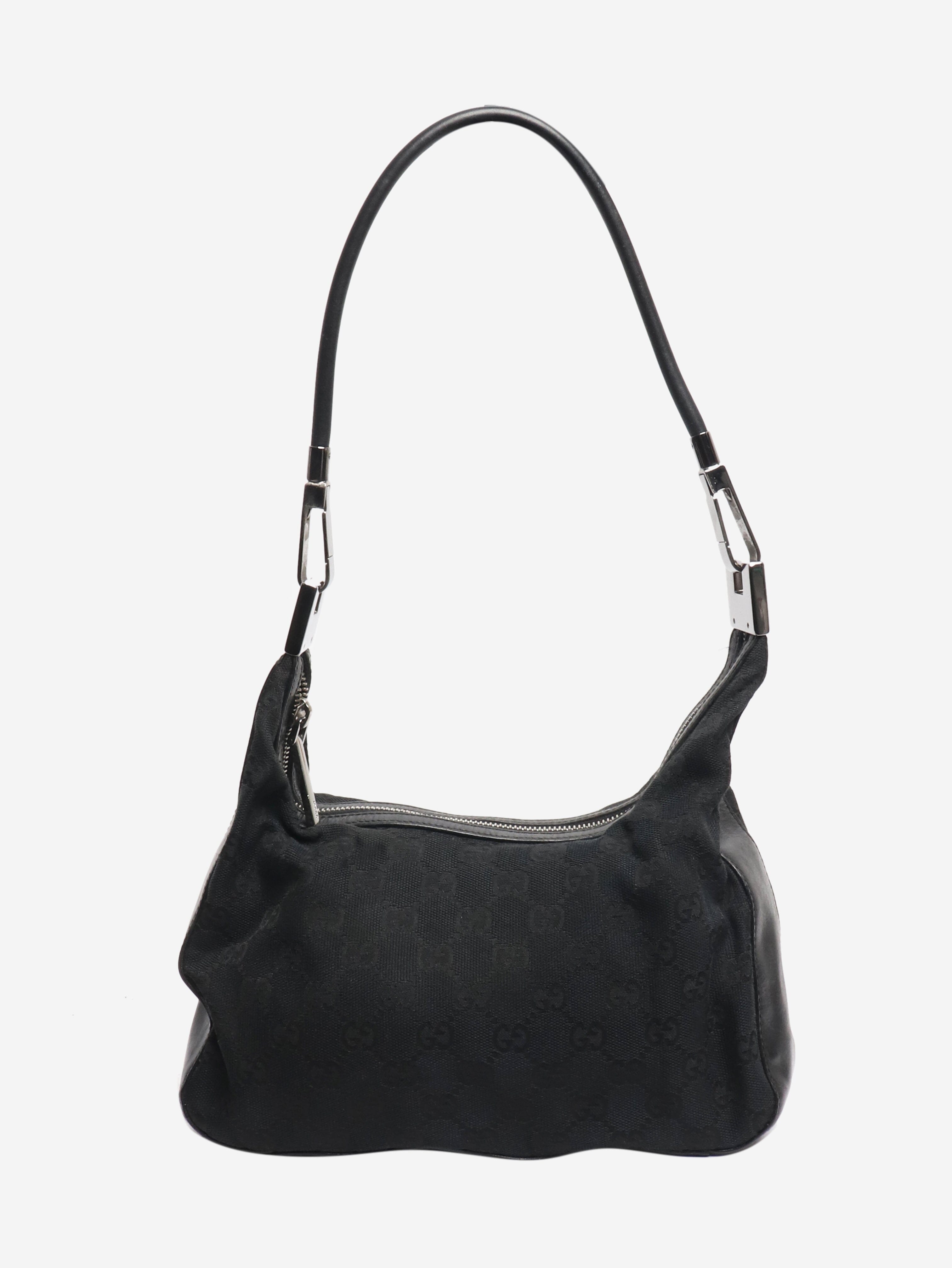 Black mini canvas shoulder bag