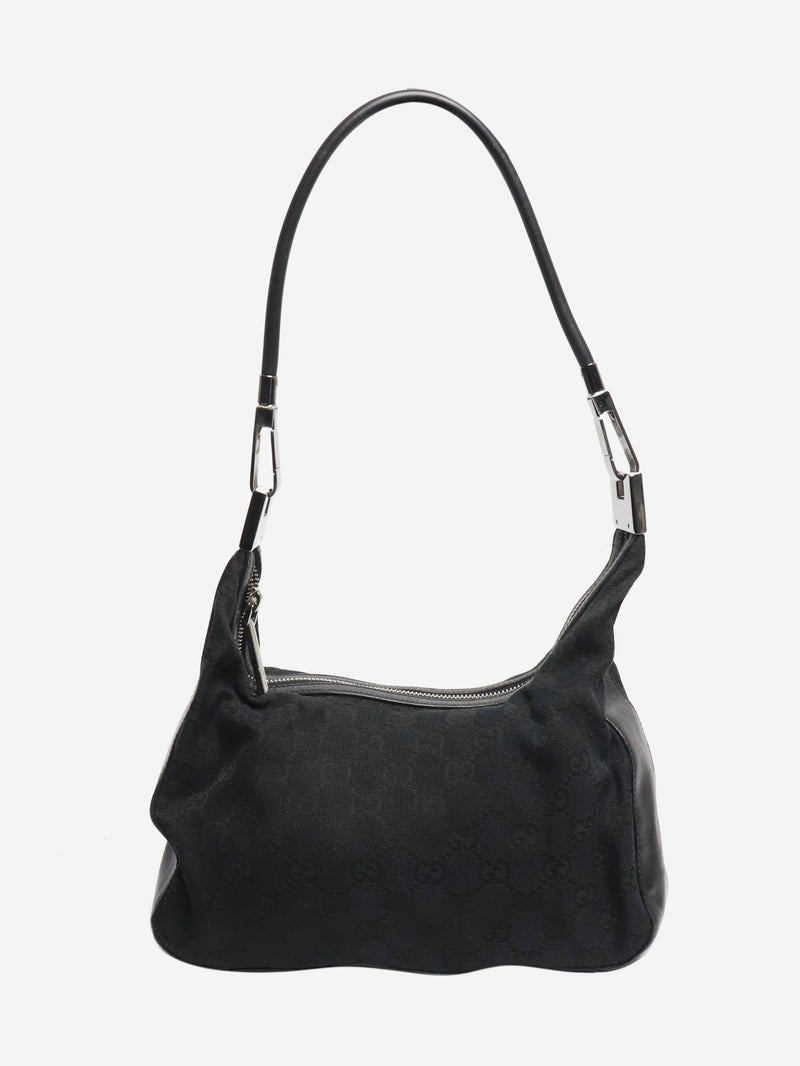 Black mini canvas shoulder bag