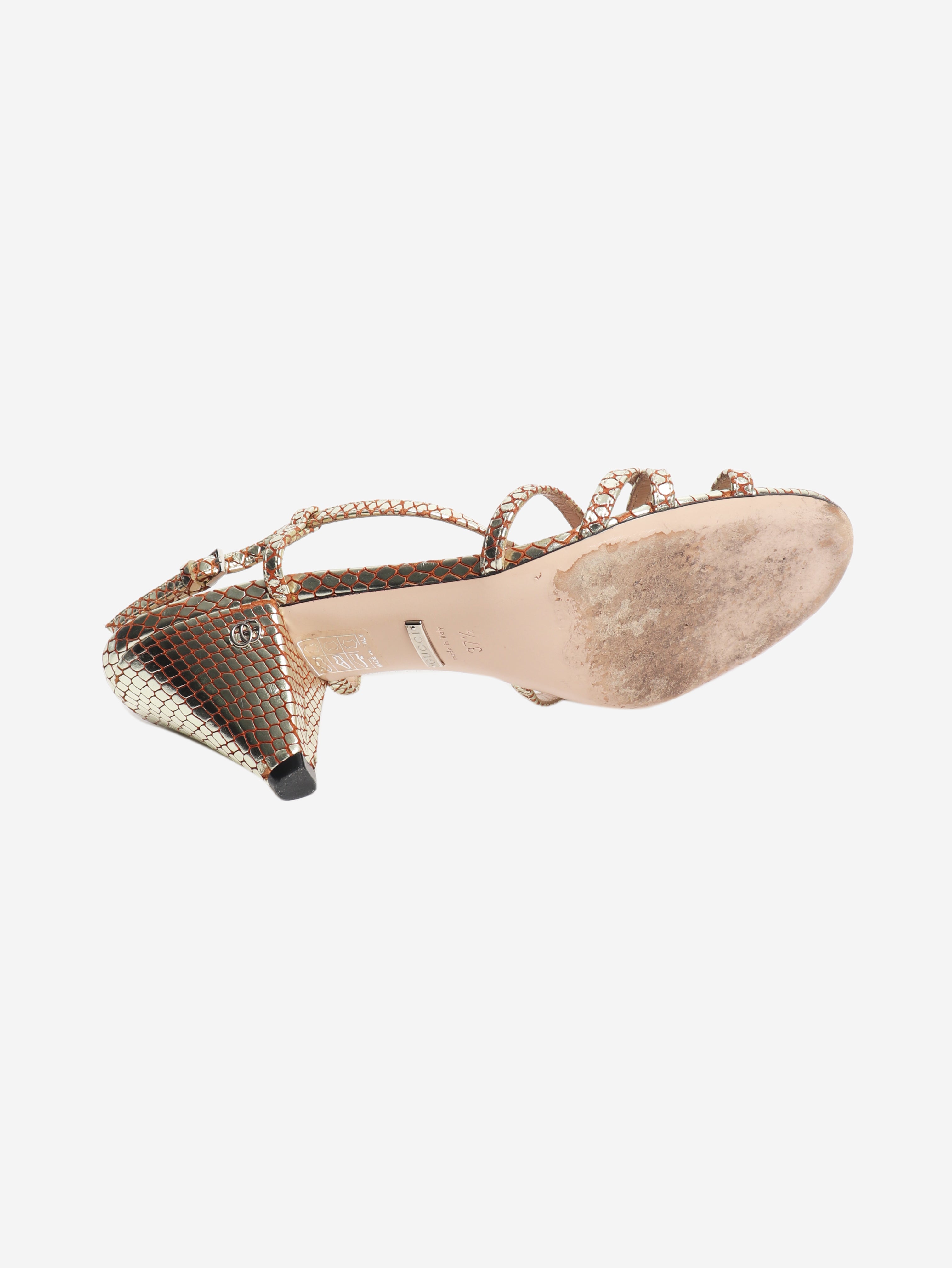 Gold snake printed heels - size EU 37.5 (UK 4.5)