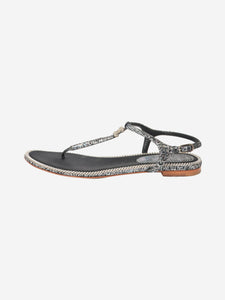 Chanel Black and navy thong sandals - size EU 38.5 (UK 5.5)