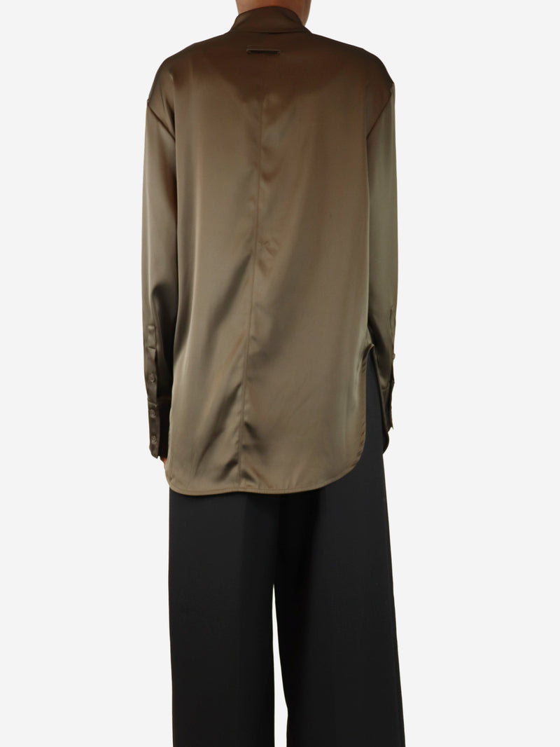 Khaki satin shirt - size UK 6 Tops Camilla and Marc 