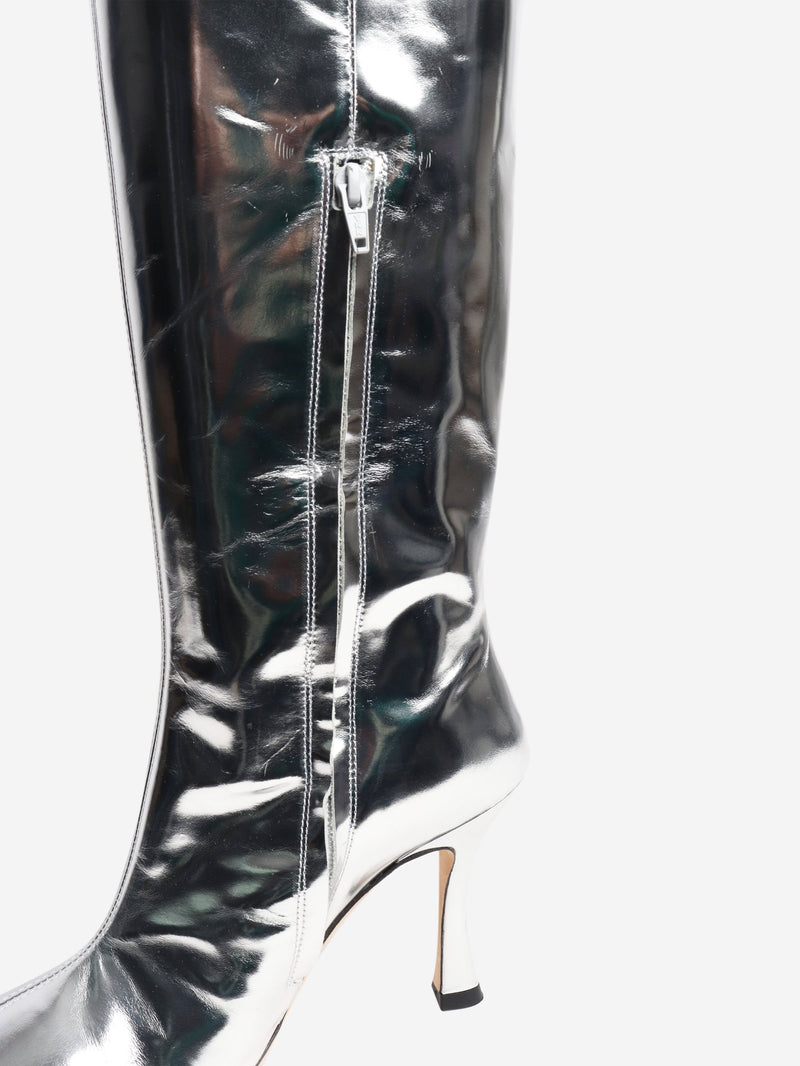 Chrome Cami leather knee-high boots - size EU 39 Boots Staud 