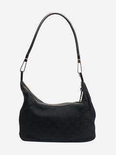 Black mini canvas shoulder bag