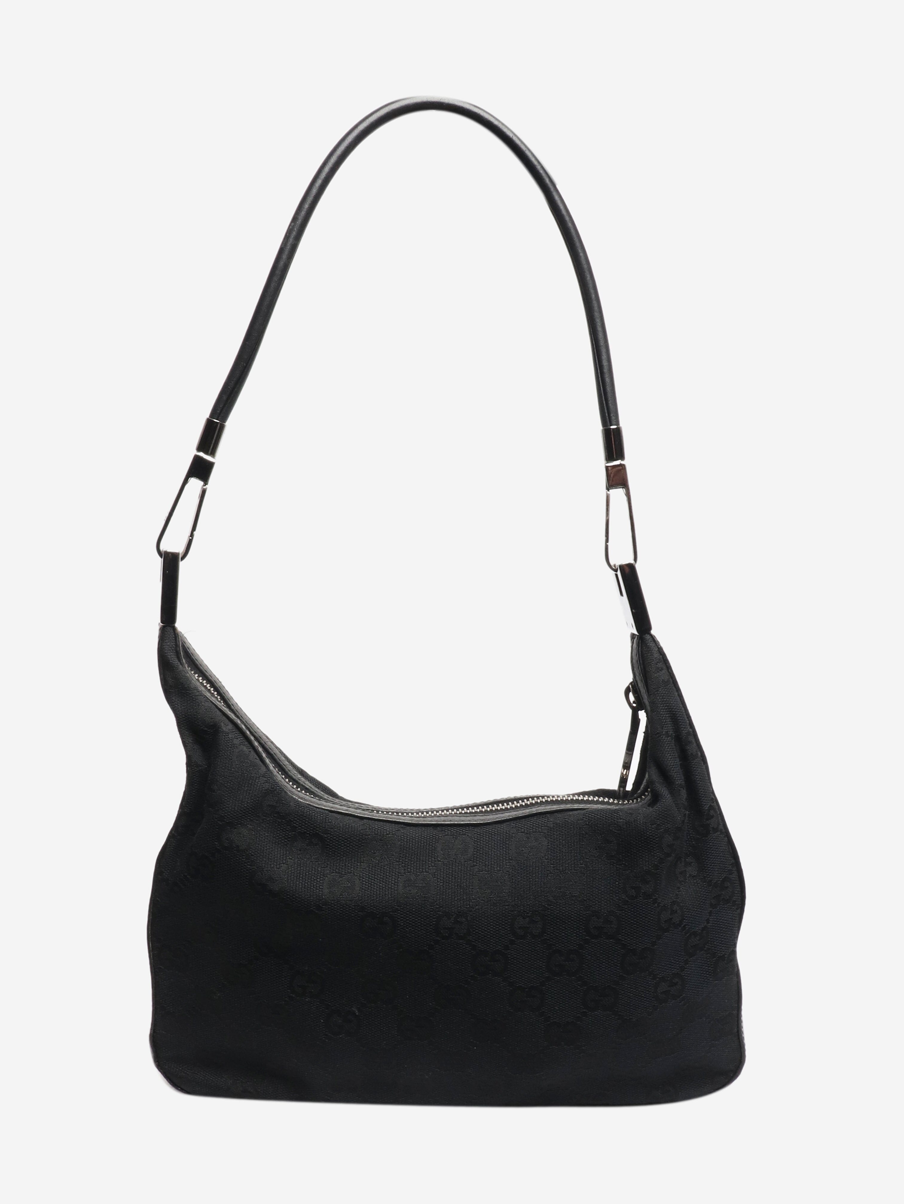 Black mini canvas shoulder bag