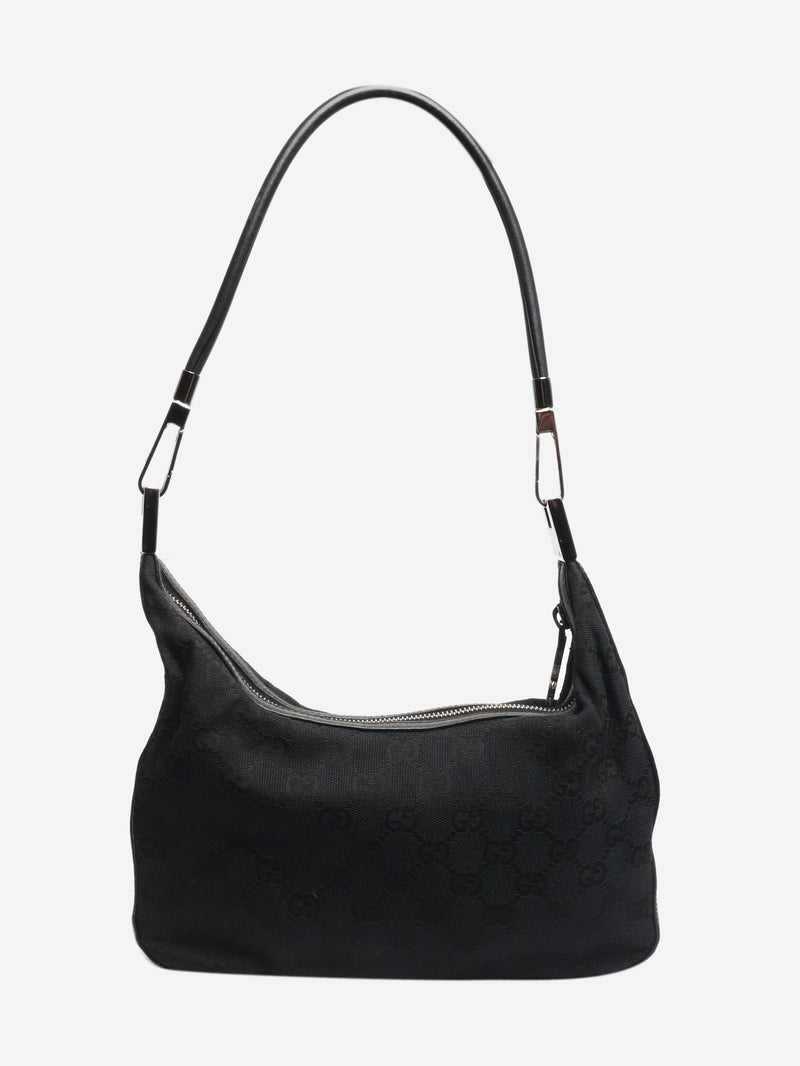 Black mini canvas shoulder bag