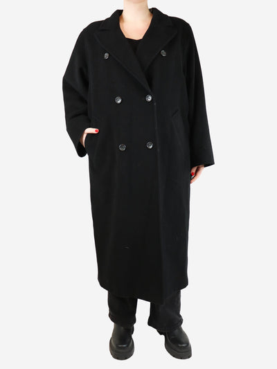 Black double-breasted wool coat - size UK 14 Coats & Jackets Max Mara 