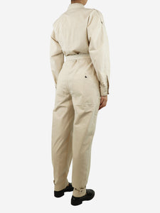 Isabel Marant Etoile Ivory Ruthel belted cotton jumpsuit - size UK 10