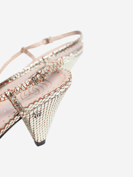 Gold snake printed heels - size EU 37.5 (UK 4.5) alternate image