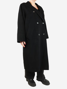 Max Mara Black double-breasted wool coat - size UK 14