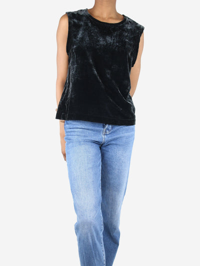 Black sleeveless velvet top - size XS Tops Rabens Saloner 