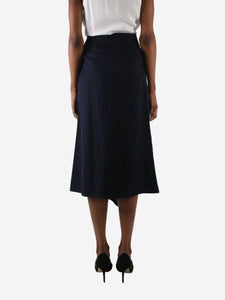 Atlantique Ascoli Blue asymmetric midi skirt - size UK 6