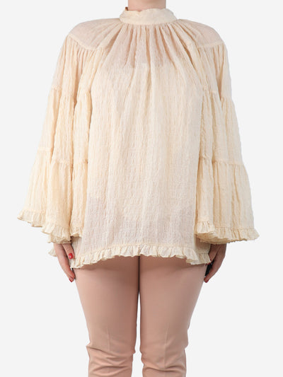 Cream crinkled blouse - size UK 12 Tops Zimmermann 