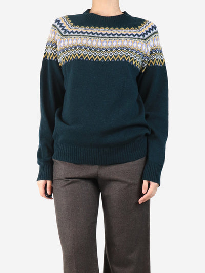 Emerald fair isle sweater - size UK 12 Knitwear Brora 