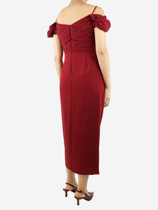 Self Portrait Red ruched dress - size UK 12