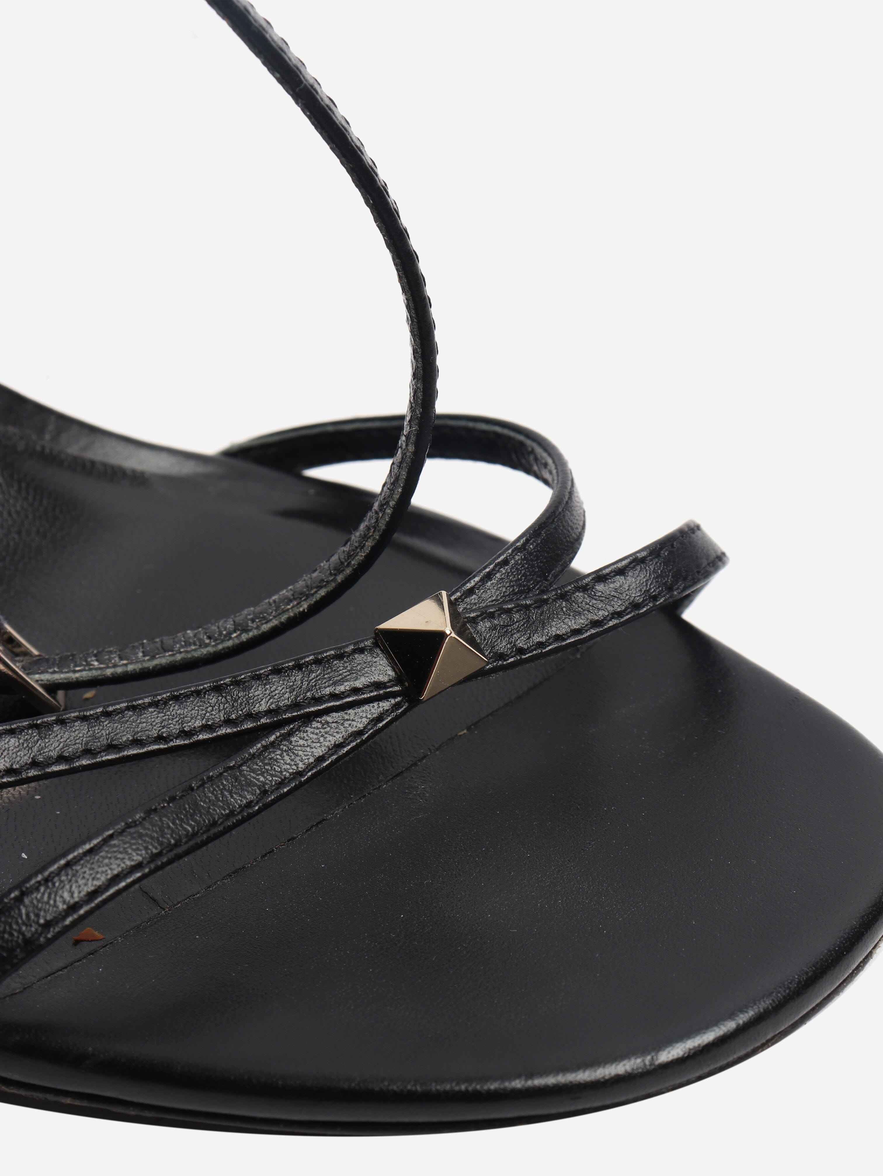 Black Rockstud stiletto sandals - size EU 38 Heels Valentino 
