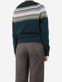 Emerald fair isle sweater - size UK 12 Knitwear Brora 