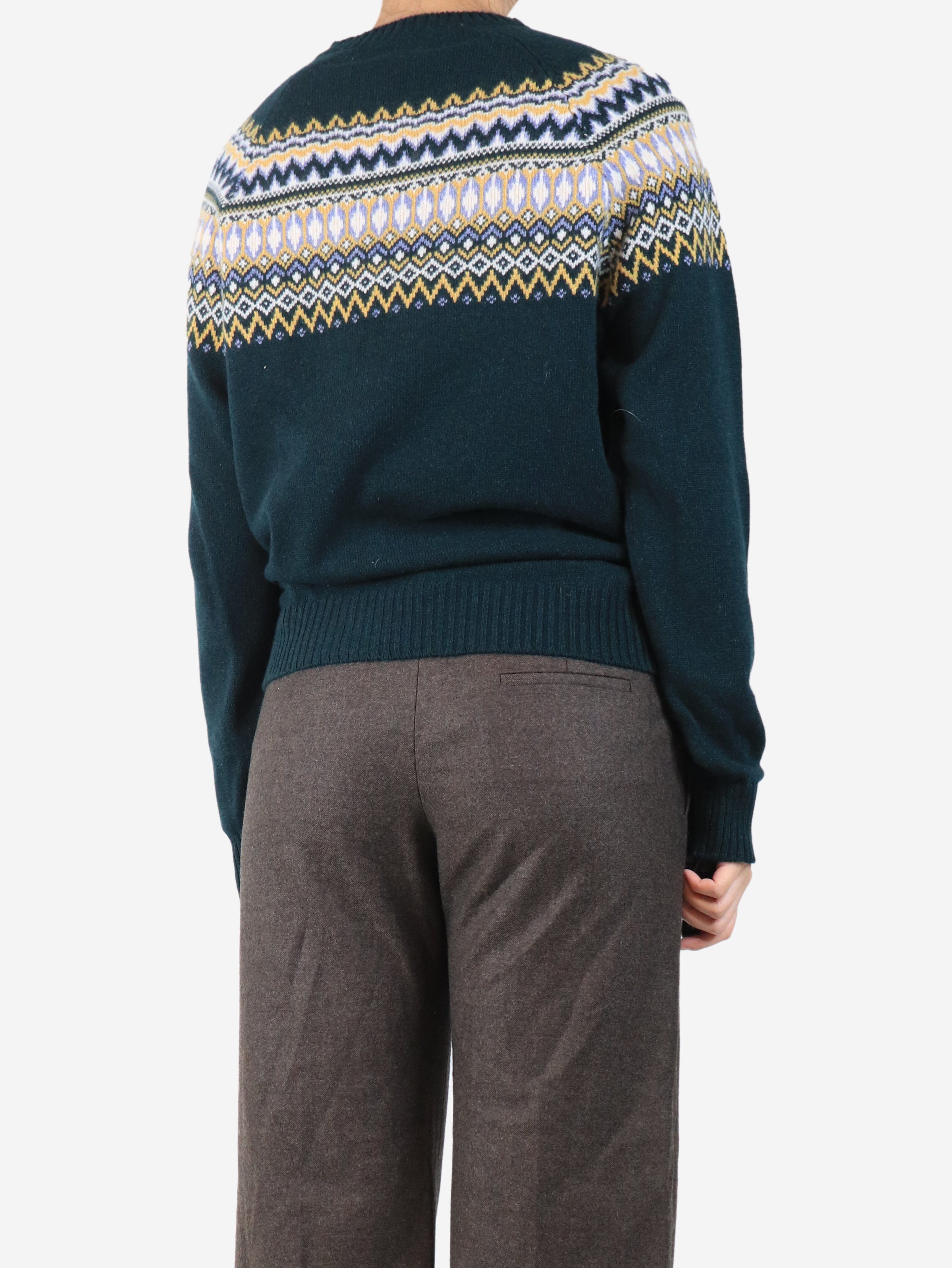 Emerald fair isle sweater - size UK 12 Knitwear Brora 