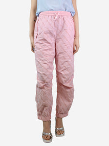 Alexander Wang Pink all-over flocked logo trousers - size M