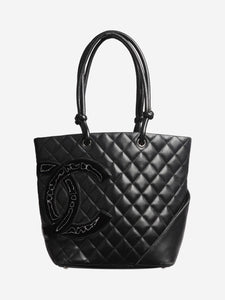 Chanel Black 2005 lambskin quilted tote bag