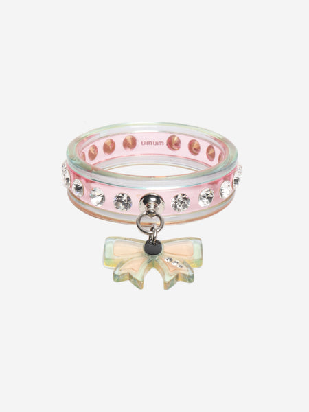 Pink bow detail plastic bangle product image