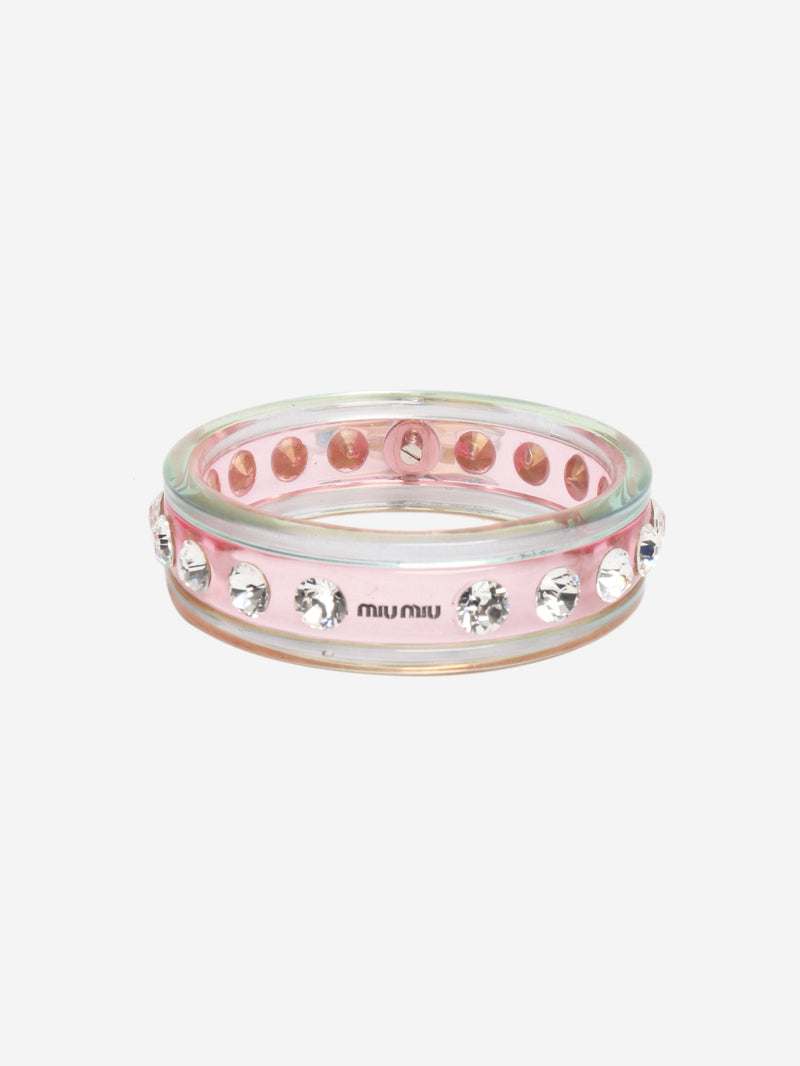 Pink bow detail plastic bangle Bracelets Miu Miu 