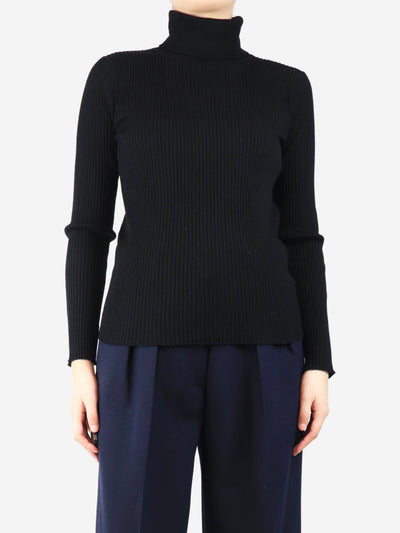 Black ribbed roll-neck top - size L Knitwear Paule Ka 