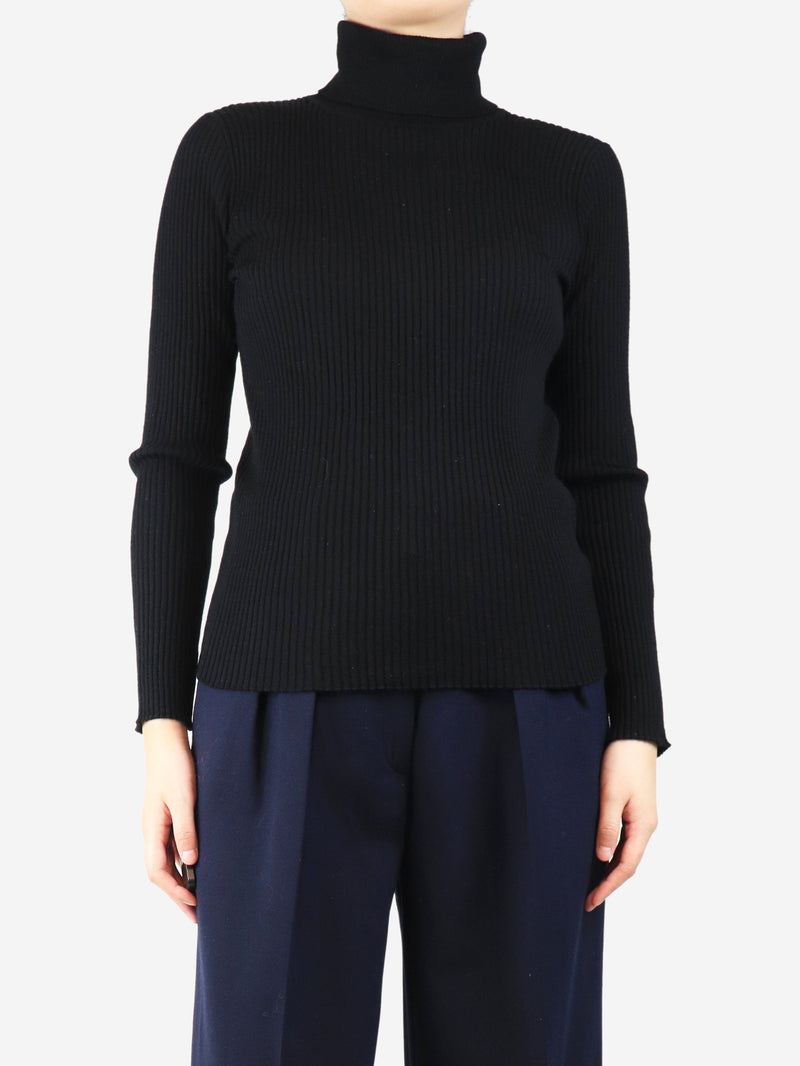 Black ribbed roll-neck top - size L Knitwear Paule Ka 