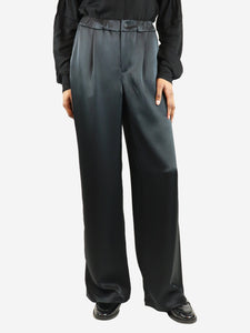 Varley Black satin wide-leg trousers - size XS