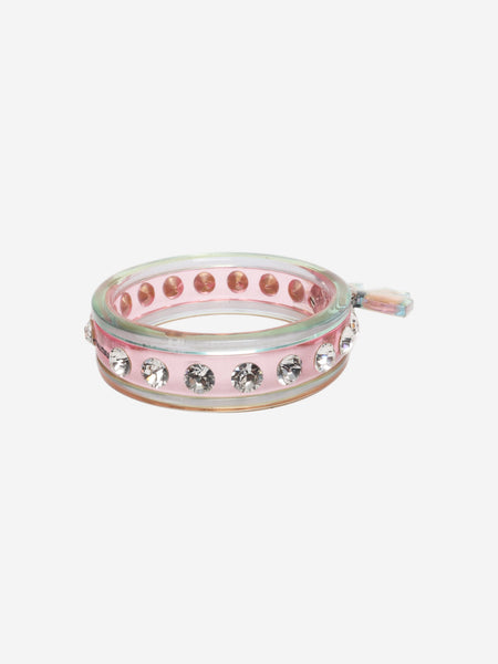 Pink bow detail plastic bangle alternate image