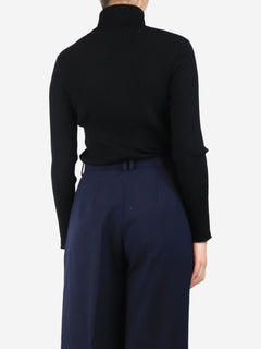 Black ribbed roll-neck top - size L Knitwear Paule Ka 