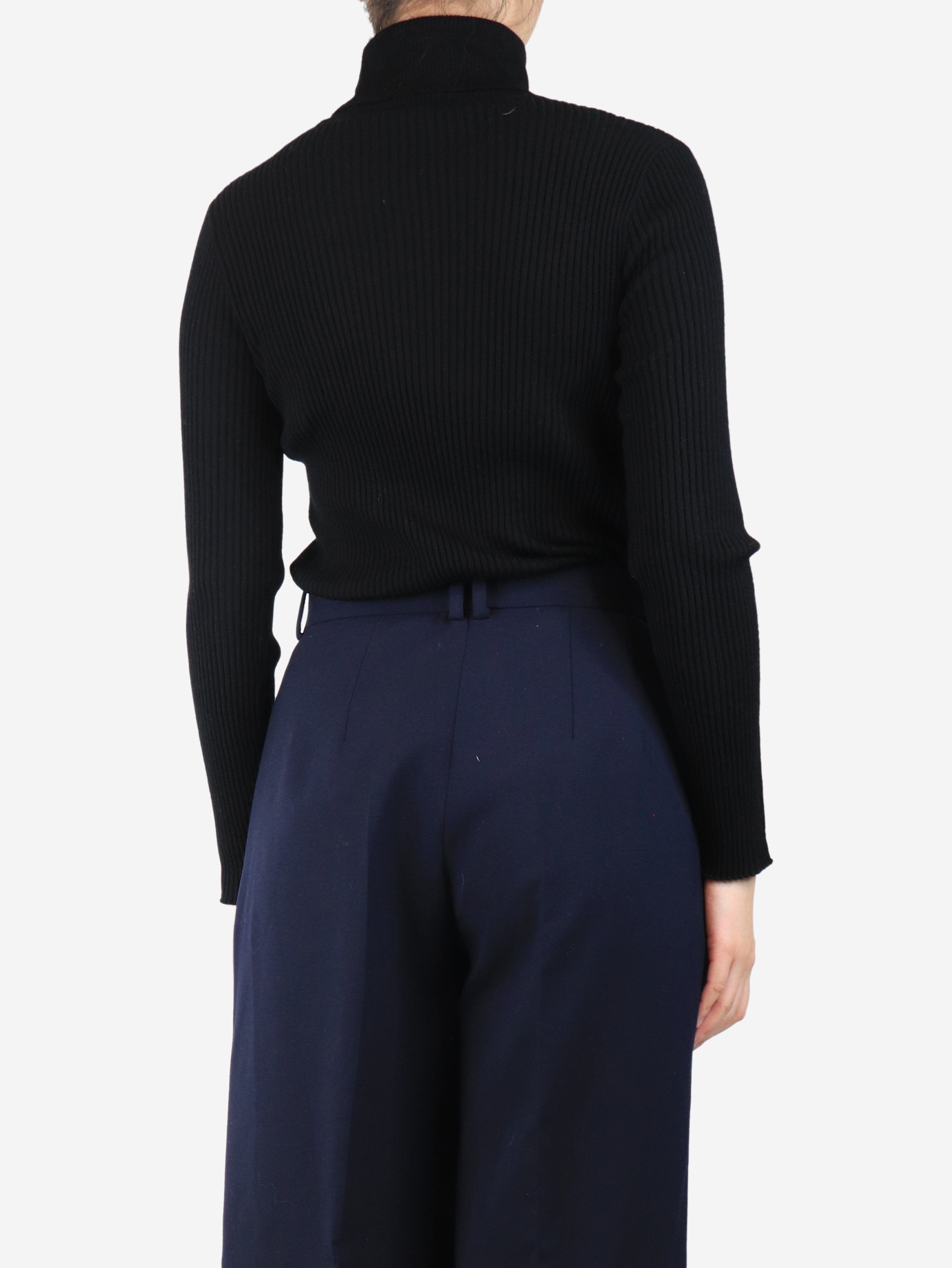 Black ribbed roll-neck top - size L Knitwear Paule Ka 