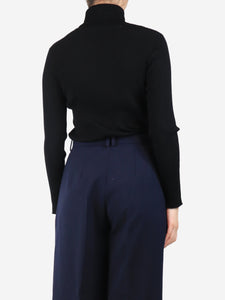 Paule Ka Black ribbed roll-neck top - size L