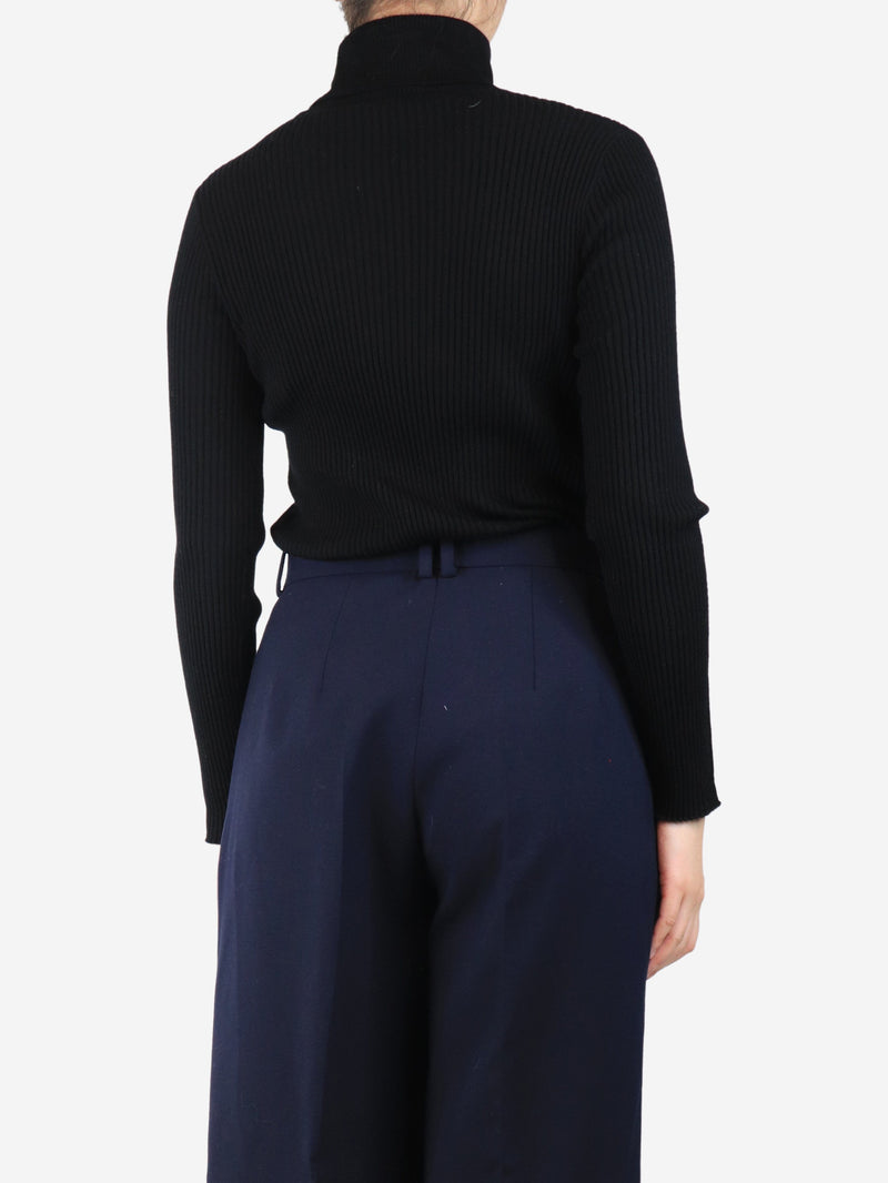 Black ribbed roll-neck top - size L Knitwear Paule Ka 