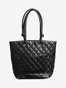 Chanel Black 2005 lambskin quilted tote bag