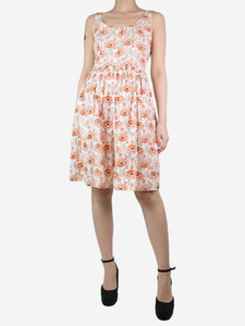 Prada Multicoloured sleeveless floral printed dress - size UK 8