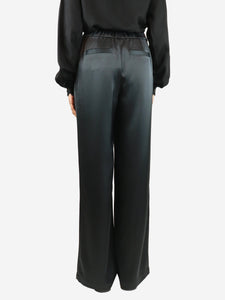 Varley Black satin wide-leg trousers - size XS