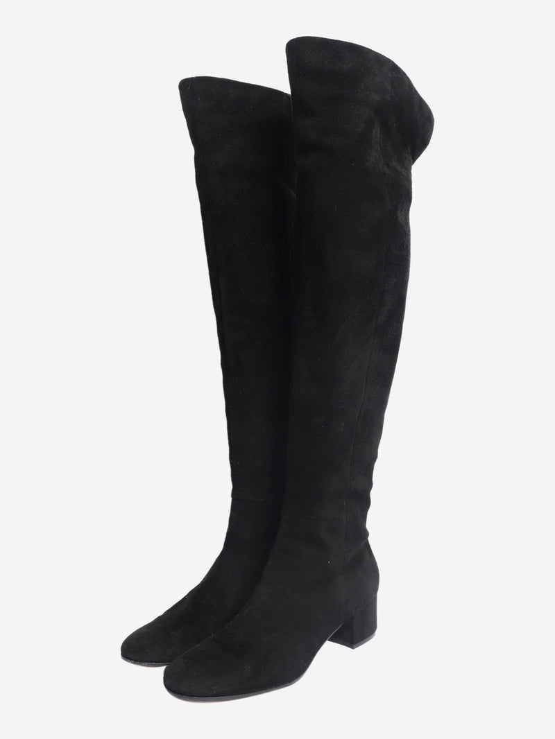 Black suede over-the-knee boots - size EU 39 Boots Gianvito Rossi 