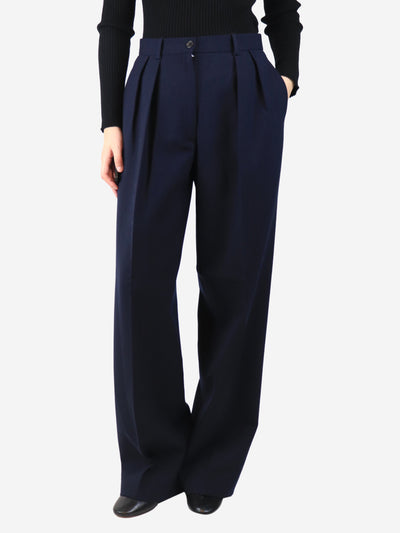 Navy wide-leg trousers - size UK 8 Trousers The Row 