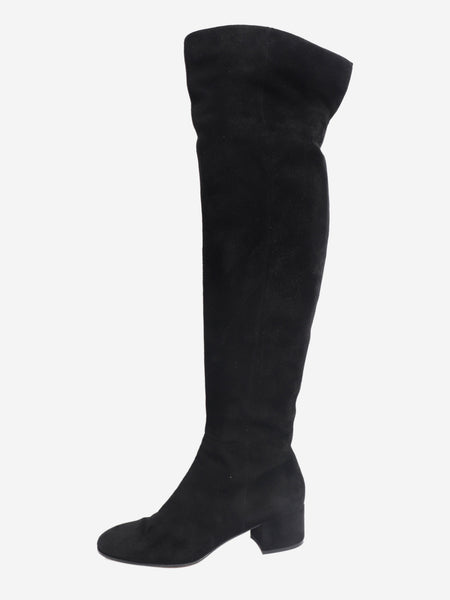 Black suede over-the-knee boots - size EU 39 product image