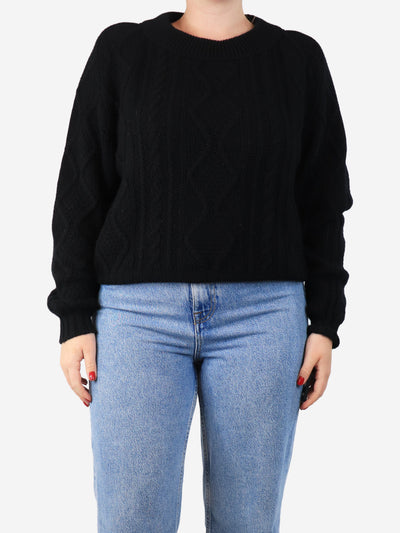 Black cashmere cable-knit jumper - size M Knitwear Begg x Co 
