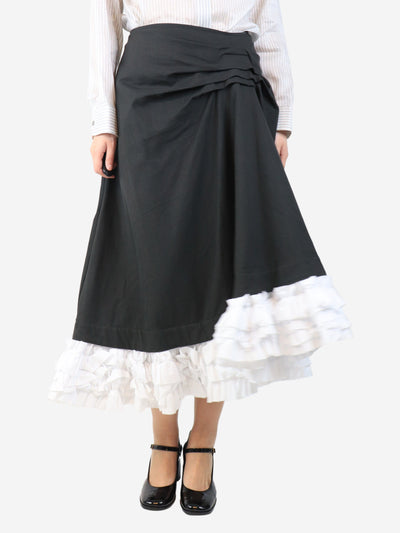 Black Jules frill midi skirt - size UK 10 Skirts Molly Goddard 