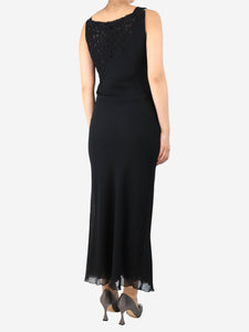 Jil Sander Black beaded midi dress - size UK 12