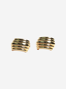 Anine Bing Gold chunky ribbed 14k gold-plated earrings