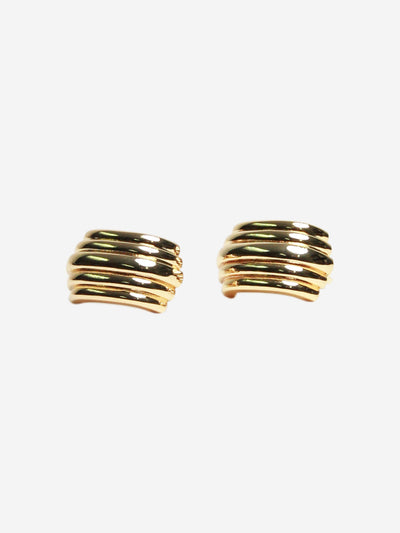 Gold chunky ribbed 14k gold-plated earrings Earrings Anine Bing 