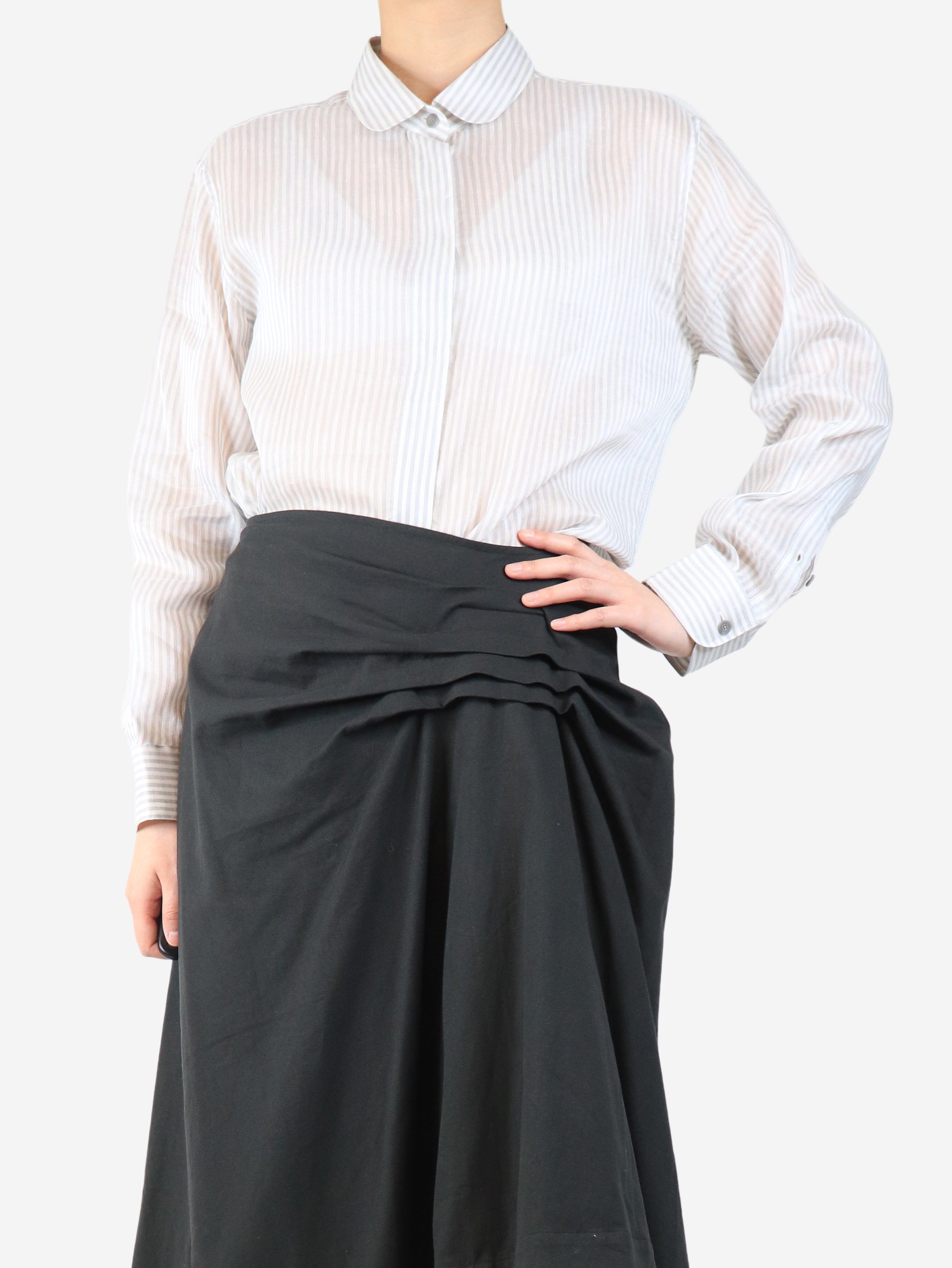 Grey and white striped shirt - size UK 12 Tops Giorgio Armani 