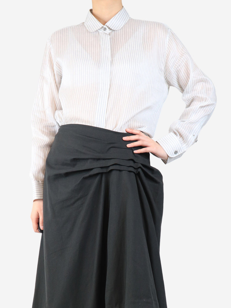 Grey and white striped shirt - size UK 12 Tops Giorgio Armani 