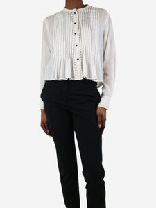 Isabel Marant Cream pleated cotton shirt - size UK 6
